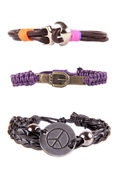 Dejavu حزمة سوار جلدي قابل للتعديل للجنسين مع تفاصيل حبل