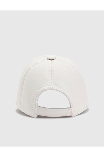 İLVİ Aretha Unisex White Genuine Leather Hat
