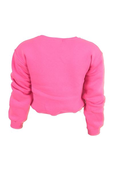 Ceylen Women's Heart Embroidered Crop Sweat
