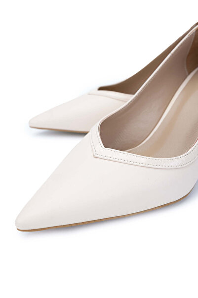 Tamer Tanca Kadın Vegan Bej Topuklu Ayakkabı