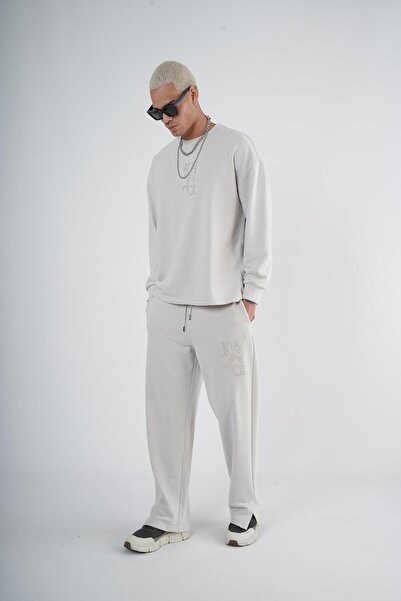 king brich Crew Neck Oversize Mold Double Set with Applique on the Front