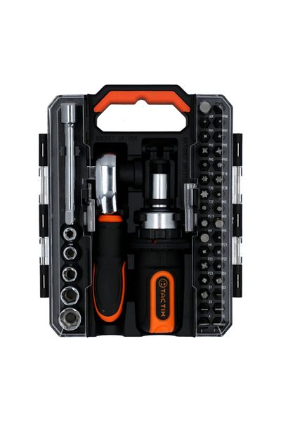 Tactix 40-Piece Versatile Stubby Tool Set with Storage Box