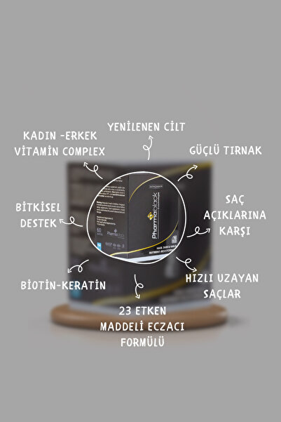 Pharmablack Saç Dökülmelerine Karşı Biotin & Keratin Vitamin Complex 60 Kapsül- 5KUTU (300KAPSÜL)