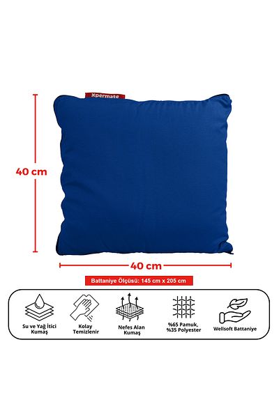 XPERMATE Tv Blanket Pillow Blanket Throw Pillow Welsoft Blanket Travel Pillow Airplane Pillow 145X205 Blue