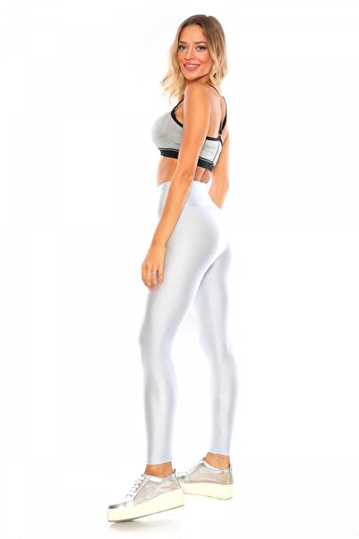 Alışveriş Sokağı Yüksek Bel Parlak Disco Tayt | Disko Tayt