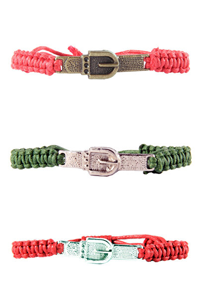 Dejavu مجموعة أساور مجسمة للجنسين - مشبك حزام حبل باراكورد محبوك