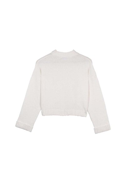 SHERIN Ecru Asymmetric Knitwear Sweater