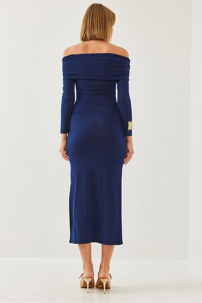 Bianco Lucci Dlouhé dámské šaty Madonna Collar - 374 60351137