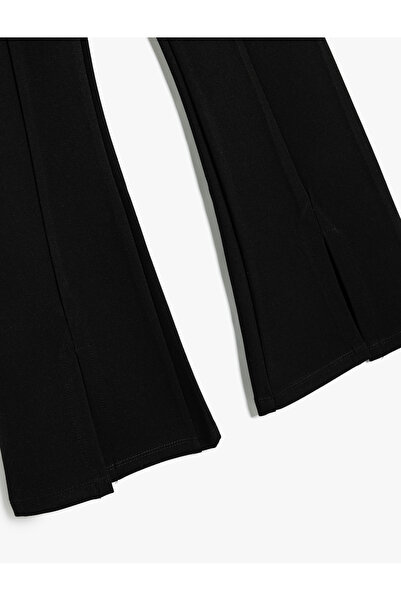 Koton İspanyol Paça Pantolon Viskon Karışımlı Fermuar Detaylı
