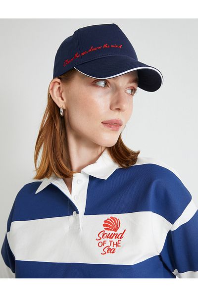 Koton Tricou polo crop cu nasturi cu maneca scurta din bumbac organic, potrivire confortabila