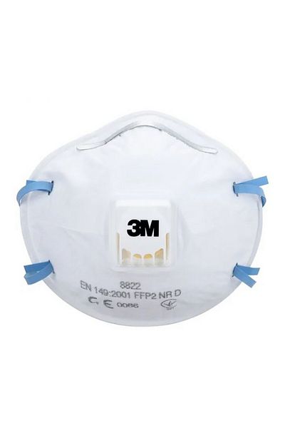 3M 2-Piece Straps and Nose Clip Valved FFP2 Respiratory Mask