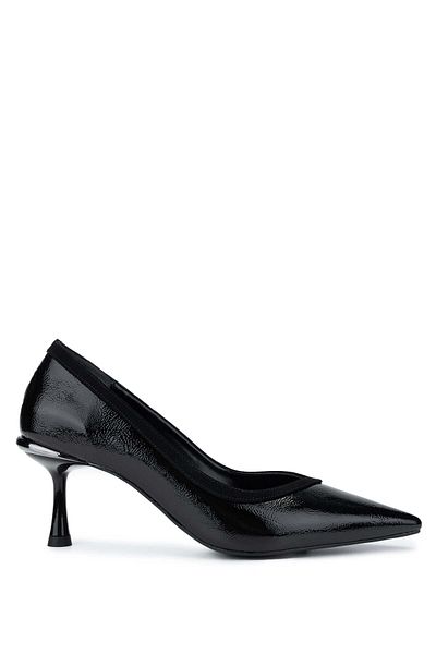 Tamer Tanca Women's Vegan Black Patent Leather Heeled Shoes