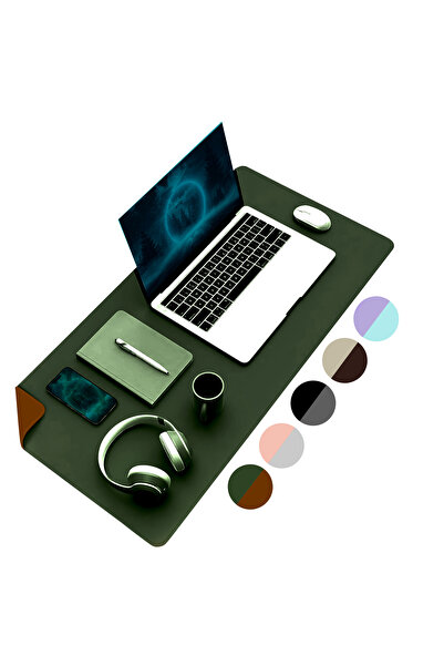 KlasseGear Çift Renk Deri Mousepad Laptop Bilgisayar Için 80x40 Cm Koyu Yeşil...