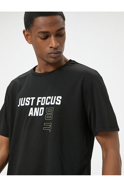 Koton Αθλητικό μπλουζάκι με κοντό μανίκι Crew Neck - Slogan Printed