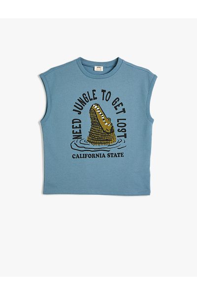 Koton Tricot de corp fără mâneci cu decolteu rotund cu imprimeu crocodil