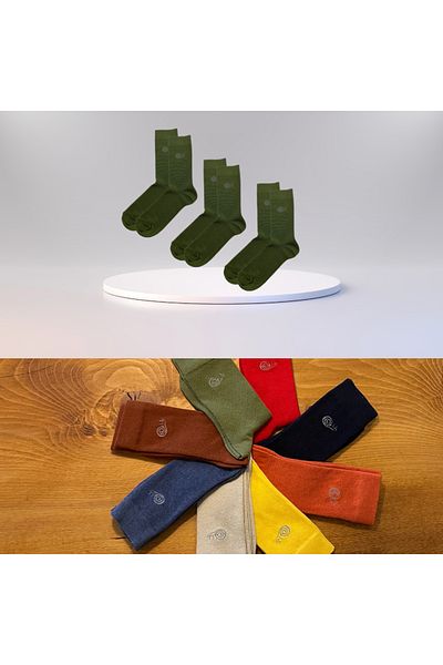 babbelt Khaki Color 3 Pairs Flexible and Comfortable Socks