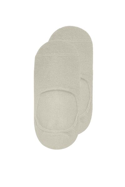 Calverton Socks 2 Pairs - Cream Bamboo Silicone Plain Women'S/Men's Ballerina Socks