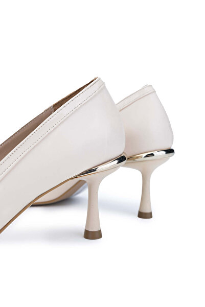 Tamer Tanca Kadın Vegan Bej Topuklu Ayakkabı