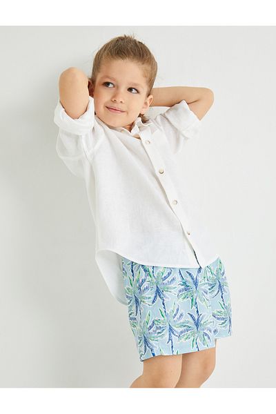 Koton Badeshorts mit Palmen-Print – Taillenbindung