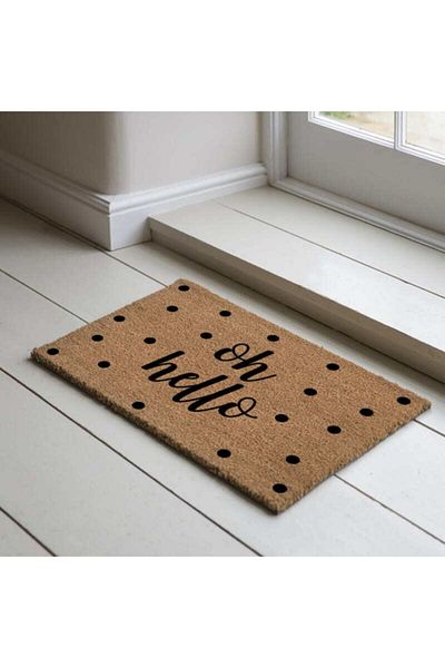 DefLife Home Oh Hello Door Front Koko Mat