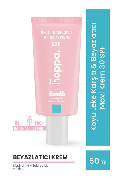 the hoppa. Koyu Leke Karşıtı & Beyazlatıcı Mavi Krem 30 SPF Niasinamid + Scla...