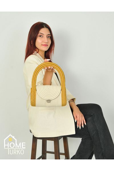 CARPELLA HOME Мини дамска чанта от портфолио от слама от юта, дамска чанта, чанта от юта Boho,