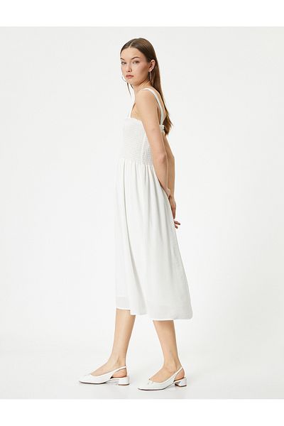 Koton Strappy Midi φόρεμα με επένδυση Gipe Λεπτομερής άνετη εφαρμογή