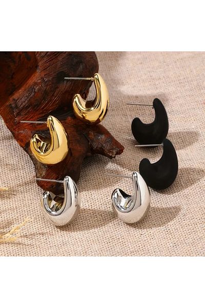 FASHİON JEWELRY طقم أقراط على شكل قلب نسائي مكون من 6 قطع على شكل قطرة ماء