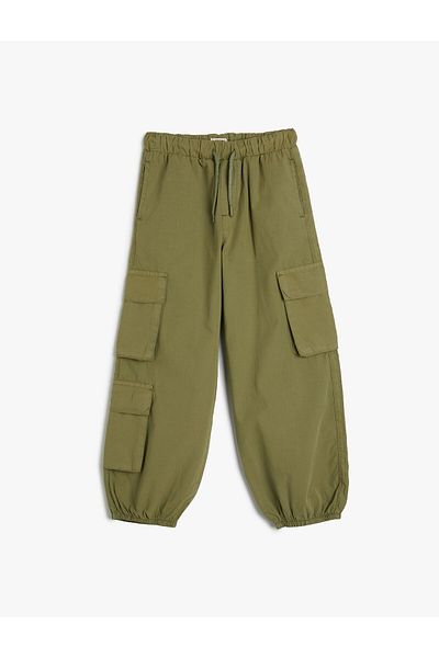 Koton Jogger-Cargohose aus Baumwolle mit Bindetasche an der Taille