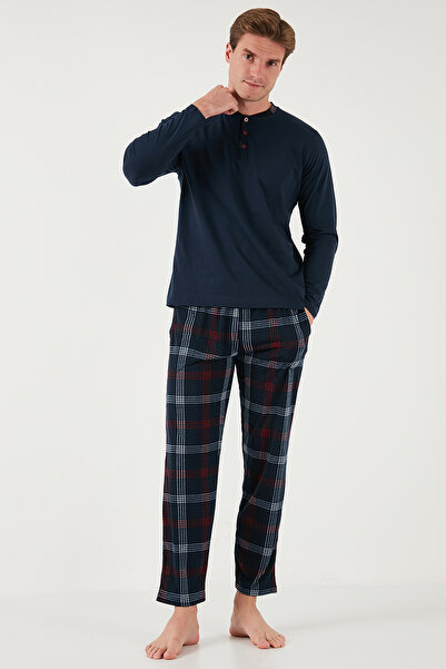 Buratti Men's Pajama Set - Plaid, Cotton, Regular Fit, Long Sleeve 60961005