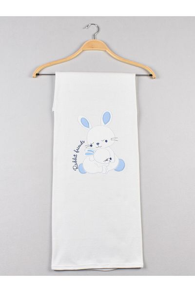 Babush Rabbit Embroidered Combed Cotton Baby Blanket