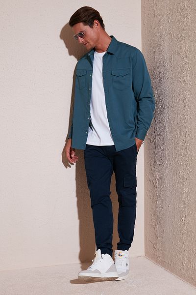 Buratti Cămașă Bumbac Regular Fit Dublu Buzunar Cămașă Bărbați CF24W 116927