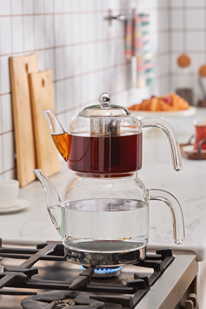 Karaca Set ceainic Maxi din sticla Panora cu baza de inductie