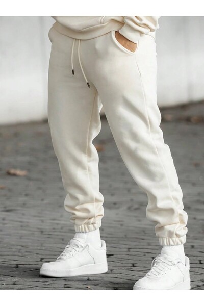 ORLONTEX Ανδρικό μπεζ ελαστικό παντελόνι oversize