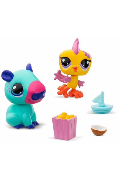 Littlest Pet Shop مجموعة مجسمات الببغاء والكابيبارا LPS Minişler من السلسلة 2