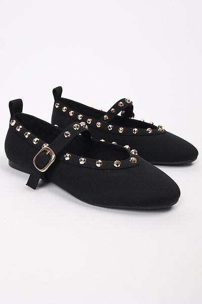 Liza Shoes Velvet Women's Single Band Troked Nubuck Ballerinas A003-K841