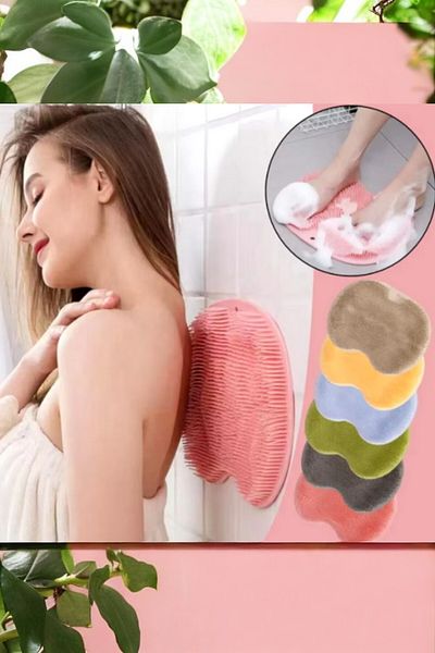 Şahane Pazar Full Silicone Non-Slip Vacuum Base Massage Effect Shower Washcloth Shn-1105 Fma 555423