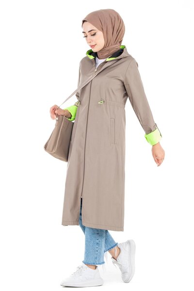 Sevitli Neon Trençkot-Vizon