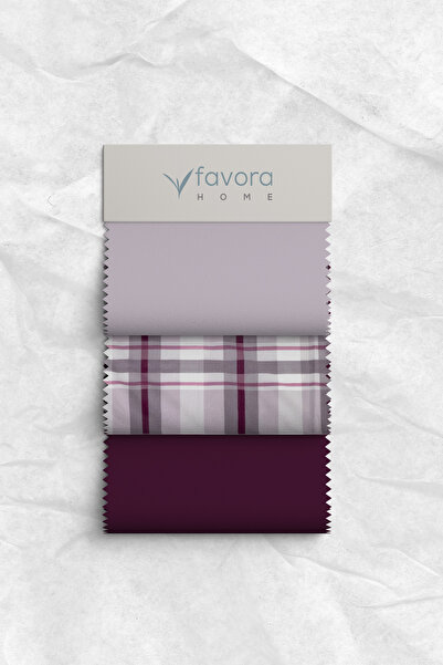 FAVORA Plaid Single Duvet Cover Set - Purple