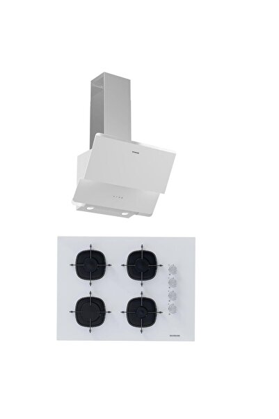 Silverline 2'li Beyaz Cam Ankastre Set 3490 Oslo -Cs5665w01 65cm Cam Ocak