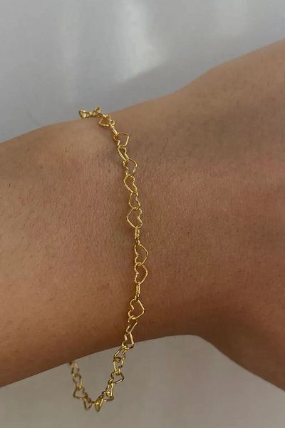 M Miel Women's Gold Heart Detail Bracelet