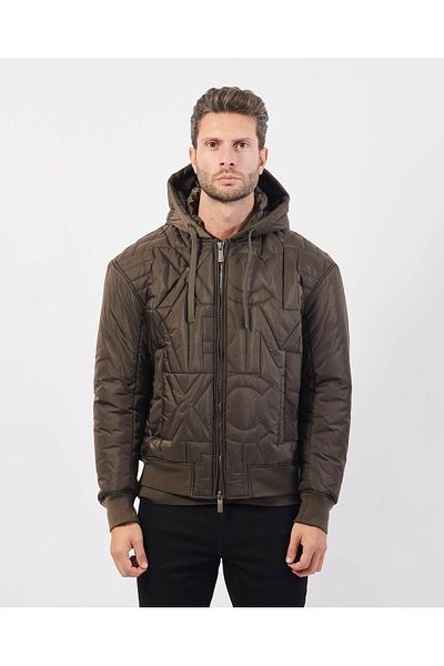 Armani Exchange Men's Hooded Brown Coat - Daily Use, Brand Detailed, 6Dzb11 Zn4Xz-1897