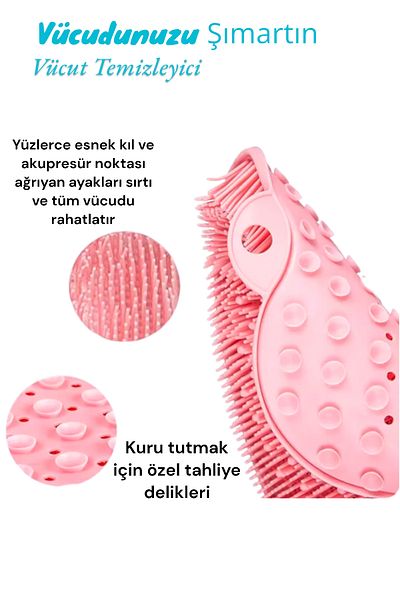 Şahane Pazar Full Silicone Non-Slip Vacuum Base Massage Effect Shower Washcloth Shn-1105 Fma 555423
