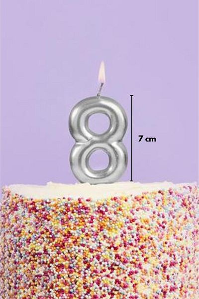 Le Mabelle Silver Number 8 Candle