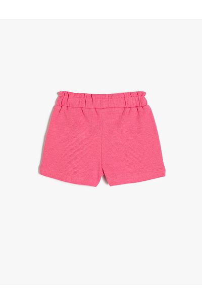 Koton Shorts Pocket Textured Cotton with Elastic Waist