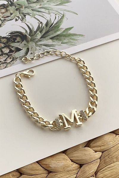 Çlk Accessories Bratara din aur cu litera M Trbilek7539 B34003