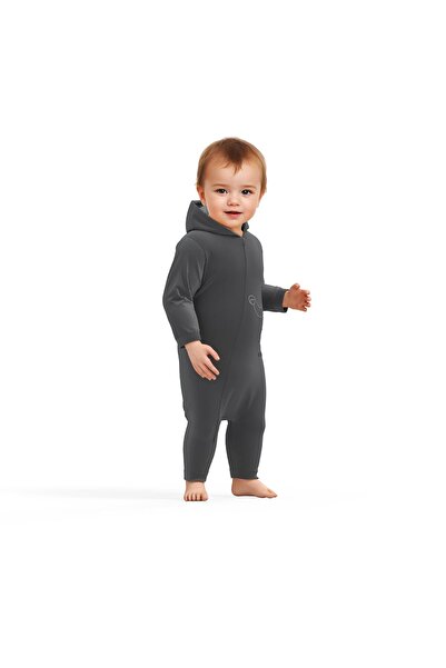 BabyCosy Organic Velvet Hooded Zippered Jumpsuit