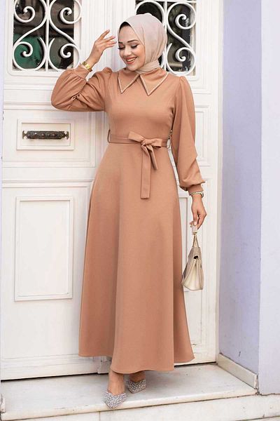 EBRUTESETTÜR Shirt Collar Hijab Dress