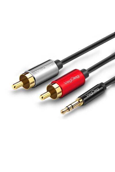 Veggieg 3.5mm Aux To 2 Rca Ses Kablosu 1.5 Metre