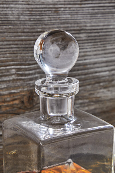 Glamis Selen Concept Polo Model El Yapımı Cam Kare Karaf Viski Ve Meşrubat Şişesi